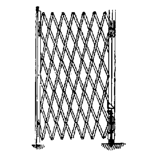 Barri&egrave;res de s&eacute;curit&eacute; galvanis&eacute;es repliables, Repliable simple fixe, 4' lo x 6' h d&eacute;ploy&eacute; Stor-it Systems