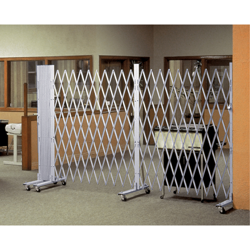 Portable Expanding Gates, Interlocking, 144" L x 73.5" H, Silver Stor-it Systems