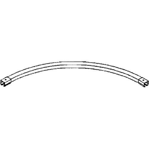 Rail de roulement courb&eacute; sur 90° avec &eacute;clisses pour murs-rideaux, 3' lo Stor-it Systems