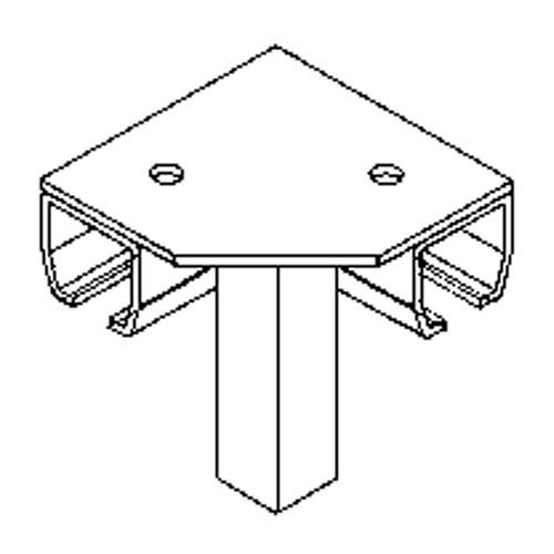 Floor Mount Curtain Partition 90° Corner Connector Stor-it Systems