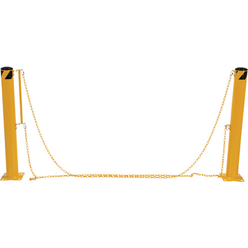 Syst&egrave;me de bornes de protection et chaînes pour quai, Acier, 42" h x 6-5/8" la, Jaune Stor-it Systems