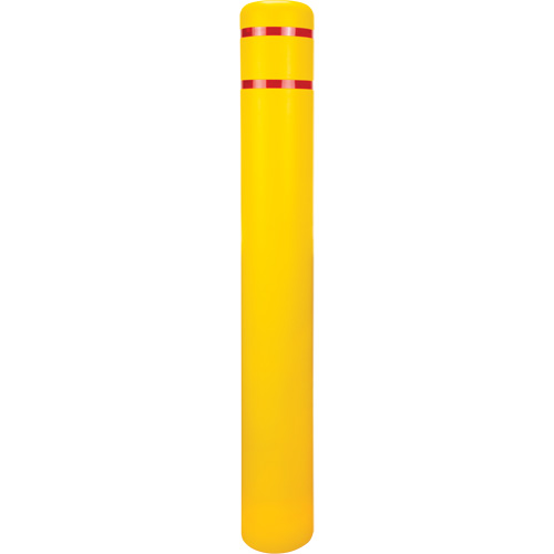 Capuchon en poly&eacute;thyl&egrave;ne pour borne de protection, 6-5/8" dia. x 52" l, Rouge/Jaune Stor-it Systems
