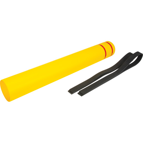 Capuchon en poly&eacute;thyl&egrave;ne pour borne de protection, 6-5/8" dia. x 52" l, Rouge/Jaune Stor-it Systems