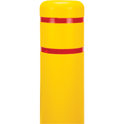 Capuchon en poly&eacute;thyl&egrave;ne pour borne de protection, 6-5/8" dia. x 52" l, Rouge/Jaune Stor-it Systems