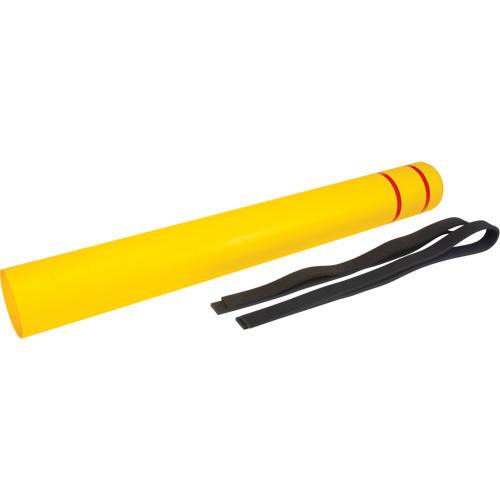 Capuchon en poly&eacute;thyl&egrave;ne pour borne de protection, 6-5/8" dia. x 60" l, Rouge/Jaune Stor-it Systems