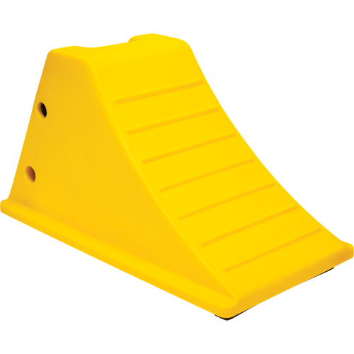 Wheel Chocks with Rubber Tread, Polyurethane, Yellow, 11-1/4" W x 21" D x 12-1/4" H Stor-it Systems