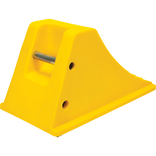 Wheel Chocks with Rubber Tread, Polyurethane, Yellow, 11-1/4" W x 21" D x 12-1/4" H Stor-it Systems