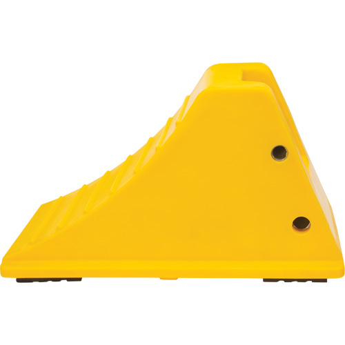 Wheel Chocks with Rubber Tread, Polyurethane, Yellow, 11-1/4" W x 21" D x 12-1/4" H Stor-it Systems