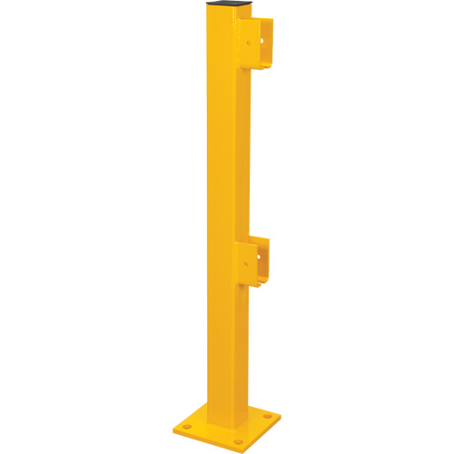 Poteau d'extr&eacute;mit&eacute; pour garde-corps l&eacute;gers, Acier, 42" h, Jaune s&eacute;curit&eacute; OSHA Stor-it Systems