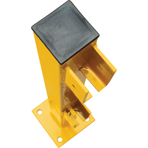 Poteau d'extr&eacute;mit&eacute; pour garde-corps l&eacute;gers, Acier, 42" h, Jaune s&eacute;curit&eacute; OSHA Stor-it Systems