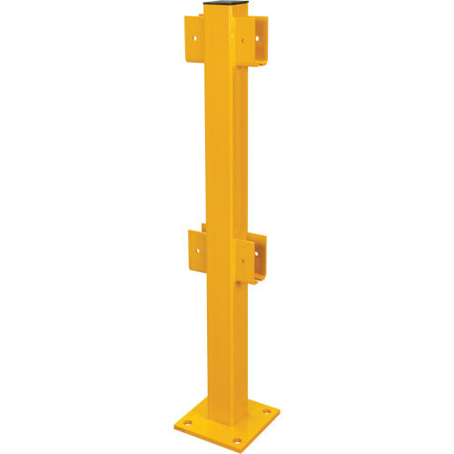 In-Line Post for Light-Duty Guard Rails, Steel, 42" H, Safety Yellow Stor-it Systems