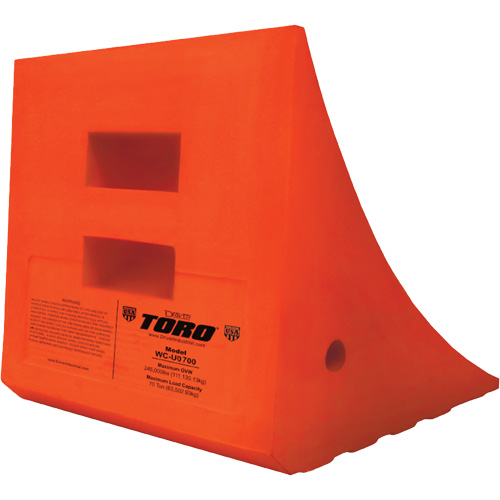 70 Ton Large Equipment Wheel Chock, Urethane, Orange Stor-it Systems