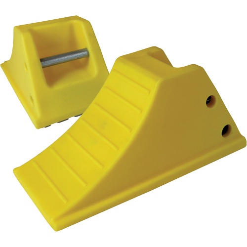 40 Ton Large Equipment Wheel Chock with Grip Pads, Urethane, Yellow Stor-it Systems