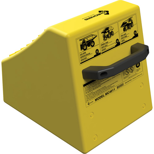 Checkers Safety Heavy-Duty Ultra Class Mining Wheel Chock without Bracket, HDPE, Yellow, 14-1/2" W x 17-1/2" D x 16" H Stor-it Systems