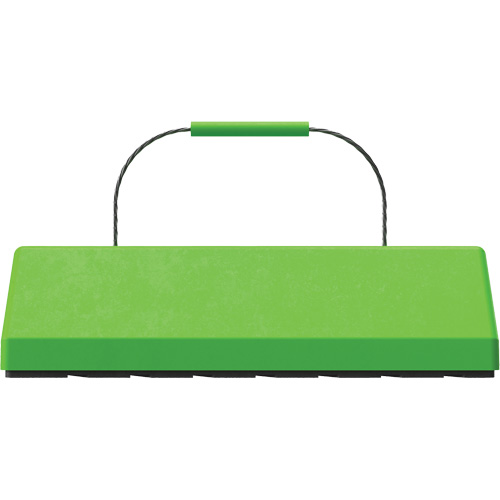 Checkers Safety SafeRay  Aircraft Wheel Chock with Cable Handle & Rubber Pad, Urethane, Fluorescent Green, 24" W x 8" D x 6" H Stor-it Systems