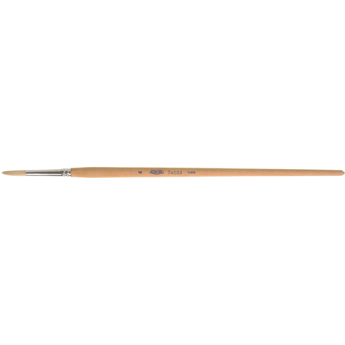 Pinceau de forme ronde en soies blanches pures pour marquage, Largeur de la brosse de 7/32", Soie blanche, Manche &agrave; Bois Stor-it Systems