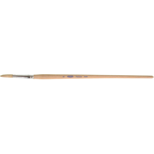Pure White Bristle Round Marking Paint Brush, 1/4" Brush Width, White China, Wood Handle Stor-it Systems