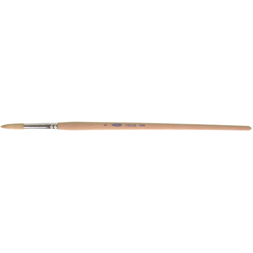 Pinceau de forme ronde en soies blanches pures pour marquage, Largeur de la brosse de 9/32", Soie blanche, Manche &agrave; Bois Stor-it Systems
