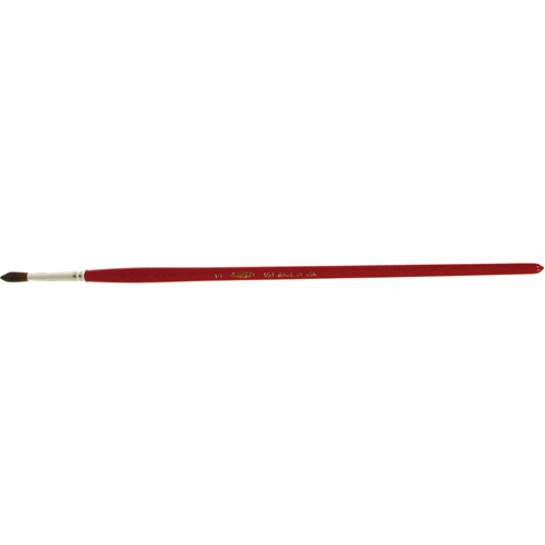 Pinceau de forme ronde pour marquage, Largeur de la brosse de 3/16", Soie de chameau, Manche &agrave; Bois Stor-it Systems