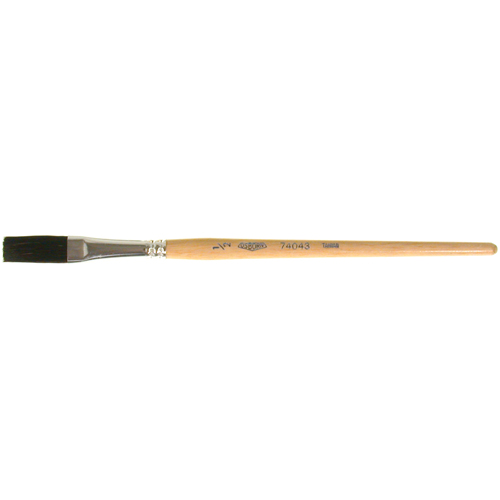 Pinceau une passe, Largeur de la brosse de 1/2", Soie de bœuf, Manche &agrave; Bois Stor-it Systems