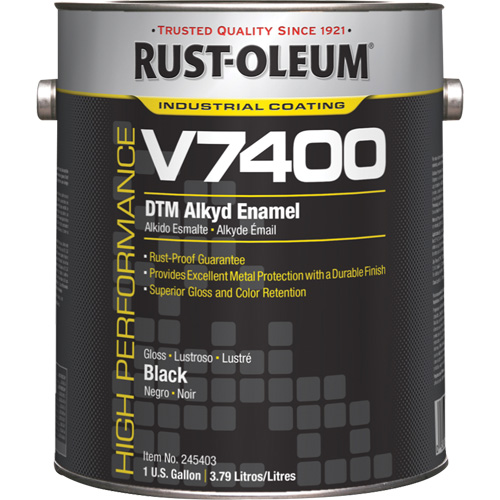 High-Performance V7400 System 340 VOC DTM Alkyd Enamel, Black, High-Gloss, Gallon Stor-it Systems