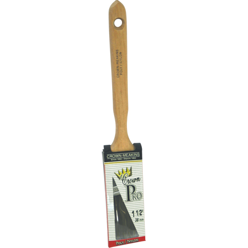 Angular Pro Paint Brush, Poly/Nylon, Wood Handle, 1-1/2" Width Stor-it Systems