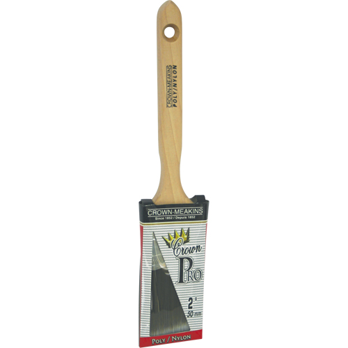 Pinceau angulaire Pro, Poly/nylon, Manche Bois, Largeur de 2" Stor-it Systems