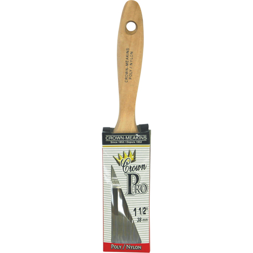 Straight Pro Paint Brush, Poly/Nylon, Wood Handle, 1-1/2" Width Stor-it Systems