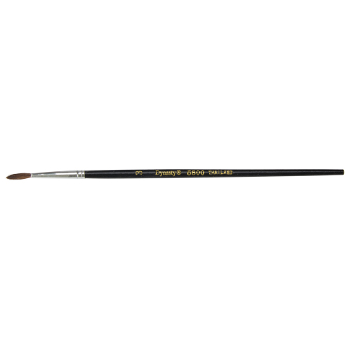 Pinceau pointu &agrave; soies noires pour artiste, Largeur de la brosse de 2,1 mm, Soie de chameau, Manche &agrave; Bois Stor-it Systems