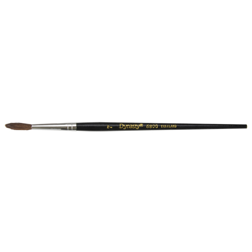 Pinceau pointu &agrave; soies noires pour artiste, Largeur de la brosse de 4 mm, Soie de chameau, Manche &agrave; Bois Stor-it Systems