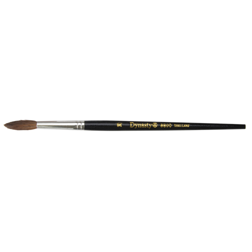 Black Pointed Bristle Artist Brush, 5.7 mm Brush Width, Camel Hair, Wood Handle Stor-it Systems