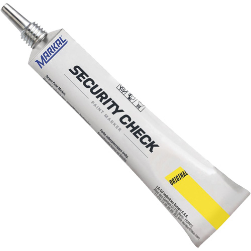 Marqueur de peinture de contr&ocirc;le de s&eacute;curit&eacute;, 1,7 oz, Tube, Jaune Stor-it Systems