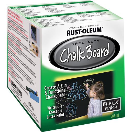 Chalk Board Paint, 877 ml, Can, Black Stor-it Systems