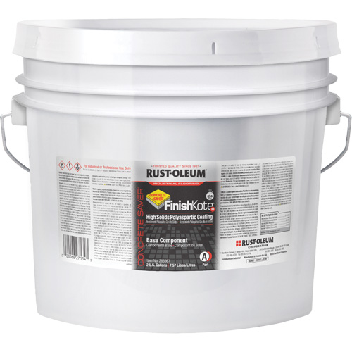 Concrete Saver&reg; FinishKote 80 High Solids Polyaspartic Floor Coating Part A, Pail, Clear/Tint Base Stor-it Systems