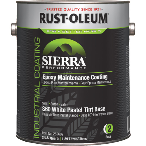 Rev&ecirc;tement dentretien &eacute;poxydique &agrave; base deau Sierra Performance S60 Couche de base pastel, Gallon, Base &agrave; teinter Stor-it Systems