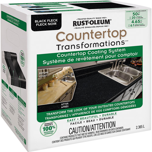 Syst&egrave;me de rev&ecirc;tement mouchet&eacute; pour comptoir Countertop Transformations, 2,37 L, Trousse, Tache noire Stor-it Systems