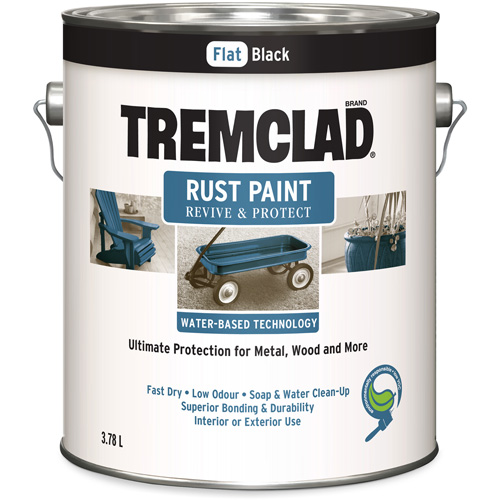 Peinture antirouille &agrave; base d'eau Tremclad, 3,78 L, Gallon, Noir Stor-it Systems
