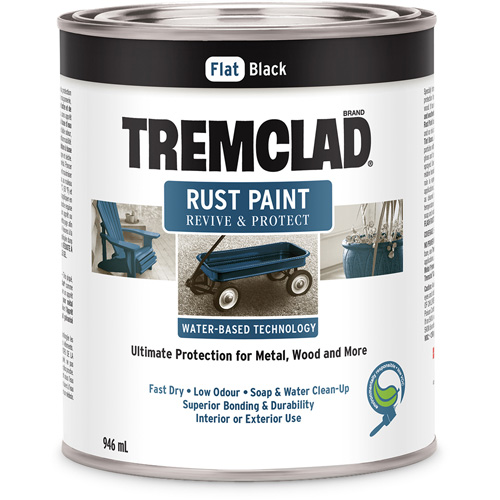 Peinture antirouille &agrave; base d'eau Tremclad, 946 ml, Canette, Noir Stor-it Systems