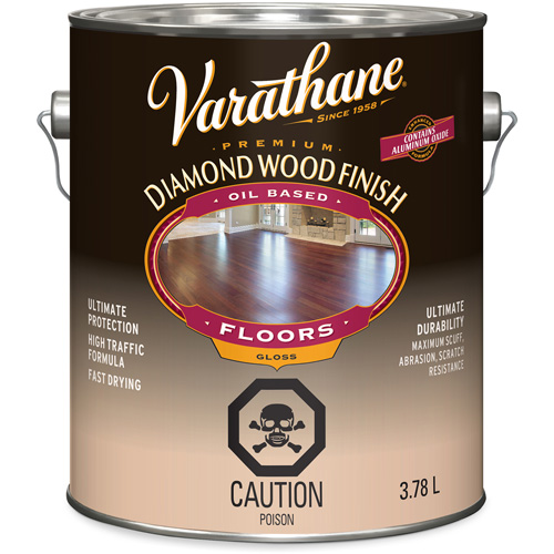 Enduit pour plancher &agrave; fini diamant pour bois Varathane, 3,78 L, Transparent, Brillant Stor-it Systems