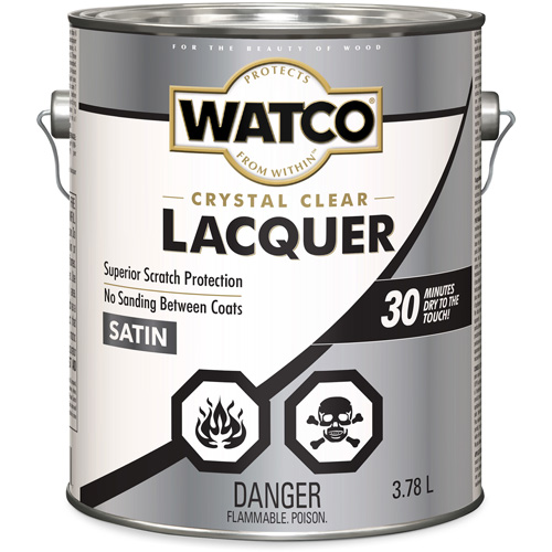 Watco&reg; Lacquer Wood Finish, 3.78 L, Clear, Satin Stor-it Systems