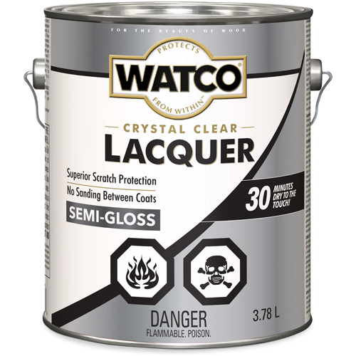 Watco&reg; Lacquer Wood Finish, 3.78 L, Clear, Semi-Gloss Stor-it Systems