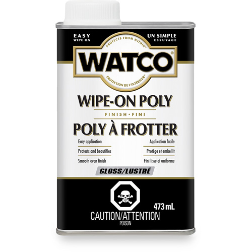Teinture &agrave; essuyage en poly Watco, 473 ml, Transparent, Brillant Stor-it Systems