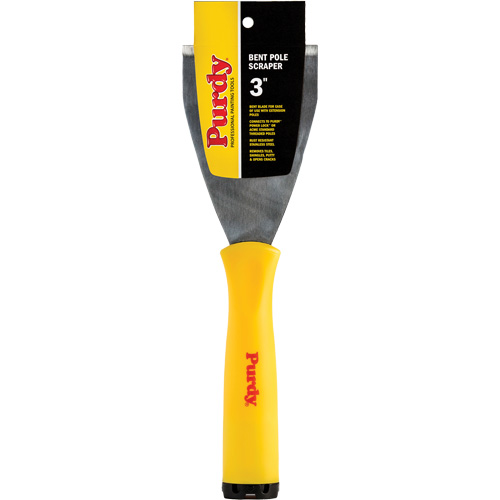 Premium Bent Pole Scraper, Stainless Steel Blade, 3" Wide, Plastic Handle Stor-it Systems