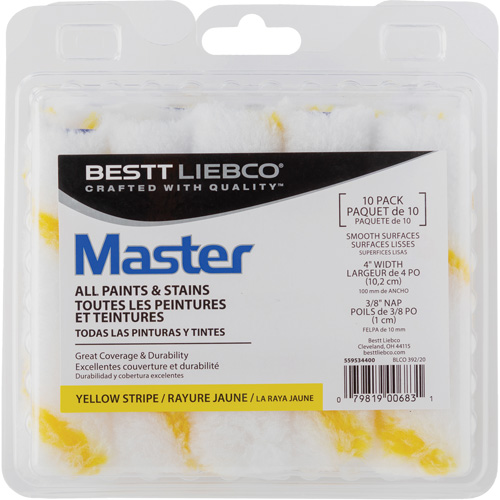 Mini rouleaux &agrave; bande jaune Stripe, Nap 10 mm (3/8"), 101,6 mm (4") l Stor-it Systems