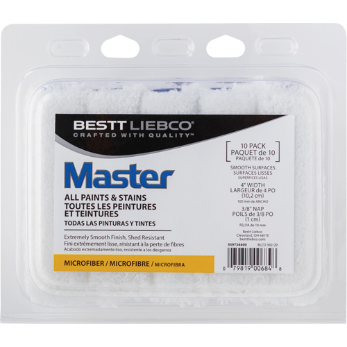 Master Microfiber Roller Cover, 10 mm (3/8") Nap, 101.6 mm (4") L Stor-it Systems