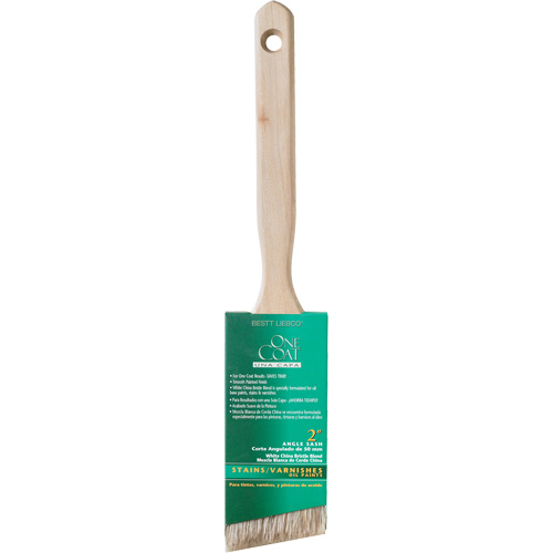 Brosse de pouce &agrave; angle One Coat, Soie blanche, Manche Bois, Largeur de 2" Stor-it Systems