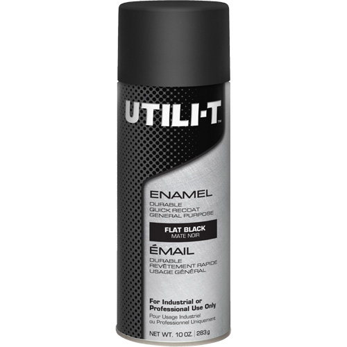 UTILI-T General Purpose Enamel Spray Paint, Black, Flat, 10 oz./283 g, Aerosol Can Stor-it Systems