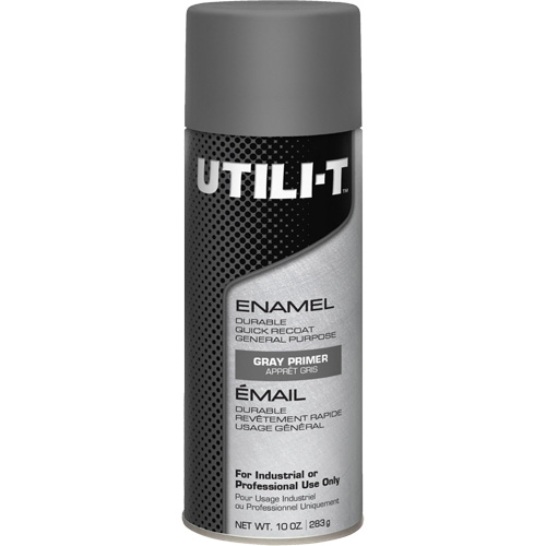 Peinture-&eacute;mail en a&eacute;rosol polyvalent UTILI-T, Appr&ecirc;t gris, 10 oz/283 g, Canette a&eacute;rosol Stor-it Systems
