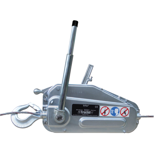Palan &agrave; c&acirc;ble d'acier Tirfor - TU17, Diam&egrave;tre du fil 5/16", Capacit&eacute; 2000 lb (1 tonne) Stor-it Systems