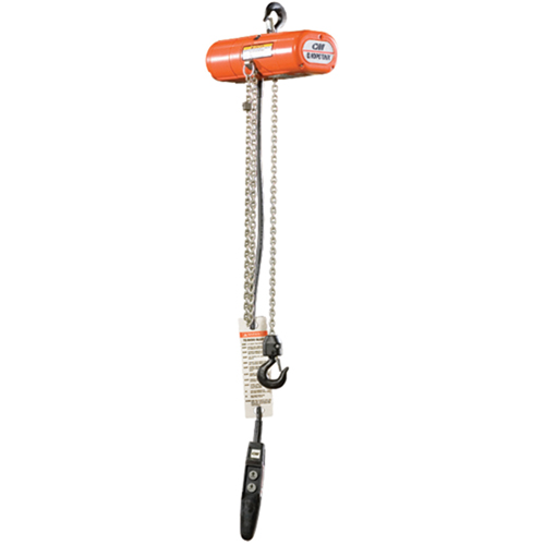 ShopStar Electric Hoists, 10' Lift, 250 lbs. (0.125 tons) Capacity, 16 FPM Stor-it Systems
